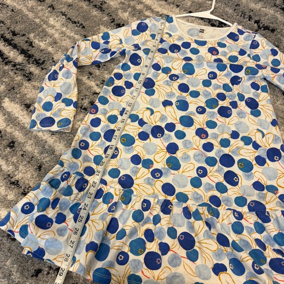 Tea Collection Long Sleeve Ruffle Dress Blueberry Print Size 14 - Picture 6 of 6